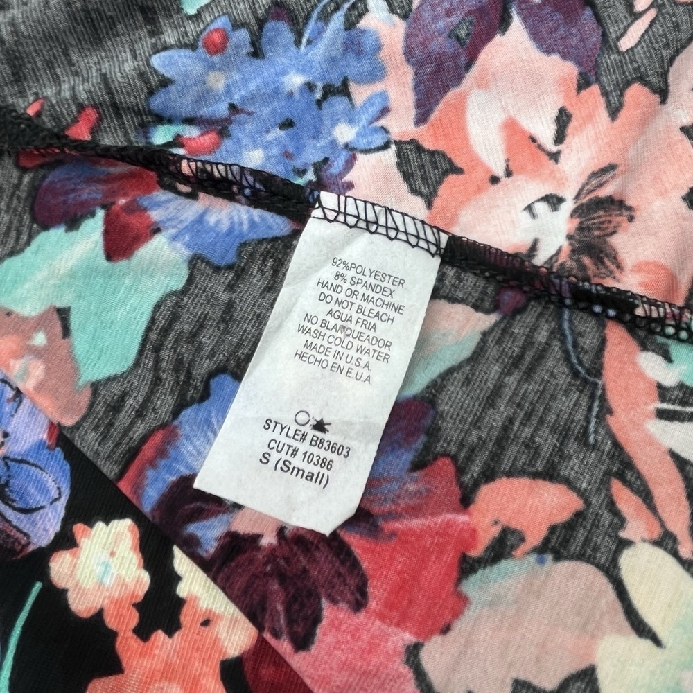 NEW Bright Floral Size Medium Sleeveless Open Front Draped Cardigan Vest Pockets - Picture 9 of 11